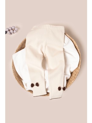 Vauva Kız Çocuk Tayt Kelebek Detaylı Esnek Yazlık Tayt