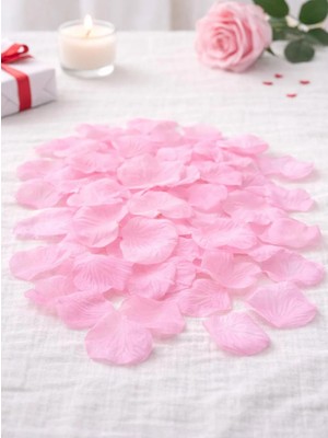 Parti Adresi Pembe Gül Yaprağı Sevgililer Günü Romantik Süsleme Dekor 