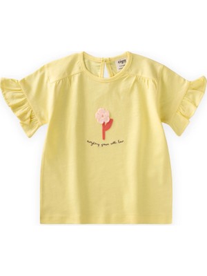 Cigit Aplikeli T-Shirt 2-8 Yaş Sarı