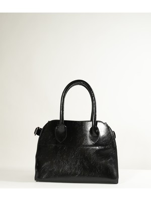 Bahels Kadın Küçük Boy Camille Siyah Gold Tokalı El ve Omuz Çantası