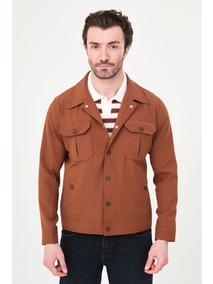 MCR Düz Slim Fit Gömlek Yaka Çıtçıtlı Erkek Mont