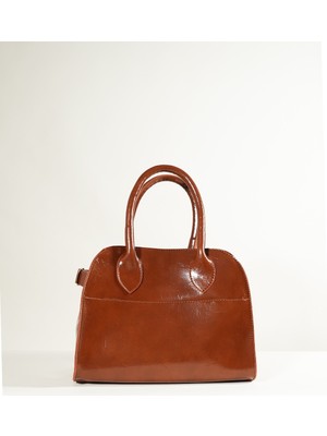 Bahels Kadın Küçük Boy Camille Taba Gold Tokalı El ve Omuz Çantası