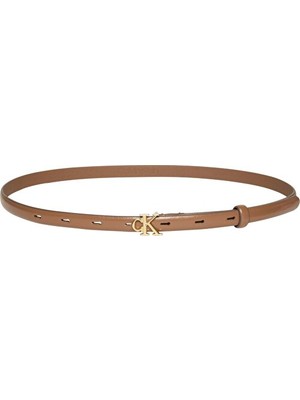 Calvin Klein Kadın Round Ck Buckle 15MM Smooth Kemer