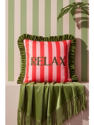 Relax Nakışlı Dekoratif Kırlent Kılıfı