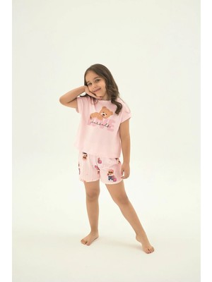 Zeyzey 8982 Kız Ç. Baskılı Şort Takım