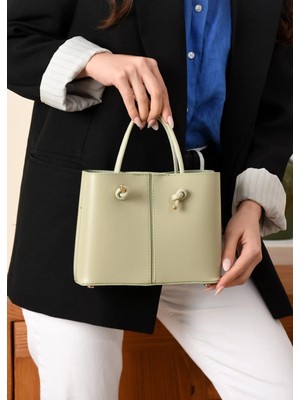 Özüm Çanta Kadın 3 Bölmeli Uzun Askılı Kol ve Omuz Çantası Fıstık Yeşili