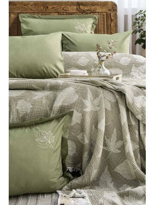 Comfort Craft Premium %100 Pamuk Müslin Pike Takımı - 6 Parça 8 Renk Seçeneği - 240X246 cm Nakışlı Yatak Örtüsü
