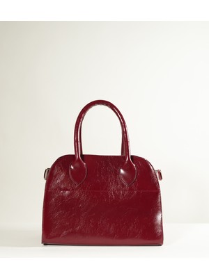 Bahels Kadın Küçük Boy Camille Cherry Gold Tokalı El ve Omuz Çantası