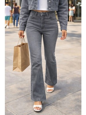 Cedy Denım Yüksek Kalite Kadın 5 Cep Düşük Bel Ispanyol Paça Skinnyfit Esnek Jean Pantolon C619