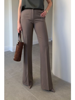 Magarde Ispanyol Paça Kumaş Pantolon- Vizon