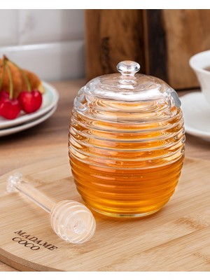 Madame Coco Lorenzo Kaşıklı Cam Bal Kavanozu - 240ml