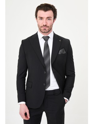 MCR Ince Çizgili Slim Fit Geniş Yaka Premium Yün Erkek Takım Elbise