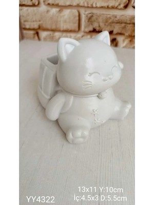 Yoyomold YY4322 Sırt Cantalı Sevimli Şans Kedisi Biblo Silikon Kalıp