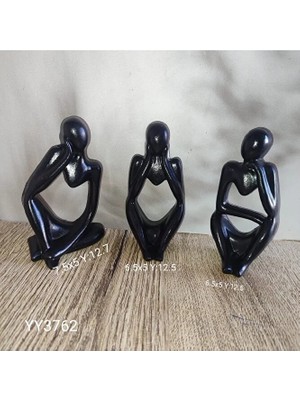 Yoyomold 3'lü Soyut Biblo Görmedim Duymadim Bilmiyorum Silikon Kalip