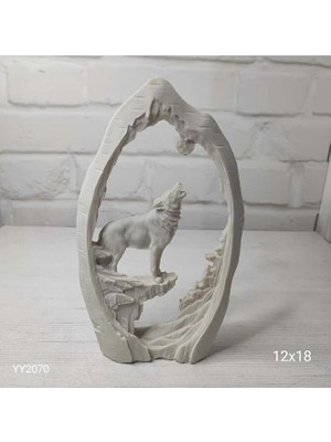 Yoyomold Ince Dağ Modelli Uluyan Kurt Biblo Silikon Kalıp