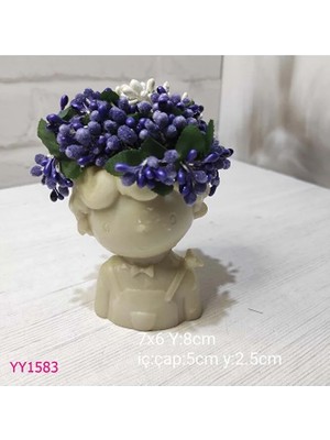 Yoyomold Omzunda Kuş Olan Sevimli Çocuk Saksı Silikon Kalıp