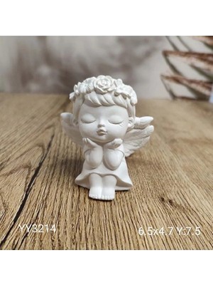 Yoyomold Küçük Melek Kiz Ellerini Çenesinde Biblo Silikon Kalip