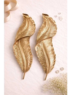 Yoyomold Tüy Tasarım Gold - Duvar Aplik Dekor Biblo - 2li