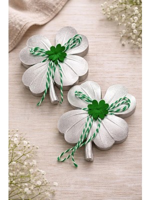 Yoyomold 2'li Şans Yoncası Gümüş Biblo