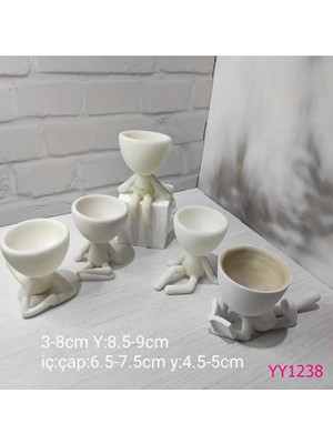 Yoyomold Çöp Adam 5’li Saksı Silikon Kalıp