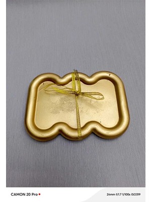 Yoyomold Dikdörtgen Dalgalı Sunumluk Gold Takı Tabağı-Sunumluk-Tasarım Biblo
