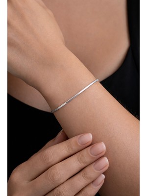 Miraç Gümüş Takı Atölyem 925 Ayar Gümüş Yatırımlık Düz Model Ajda Bilezik (6,2)