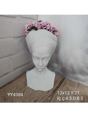 Yoyomold YY4384 Afrikalı Kız Saksı Baş Sargılı Silikon Kalıp