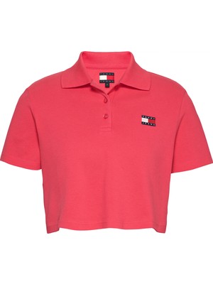 Tommy Hilfiger Kadın Pembe Tommy Hilfiger Tjw Crp Badge Ss Pol, Xı2 Pembe Kadın T-Shirt & Polo