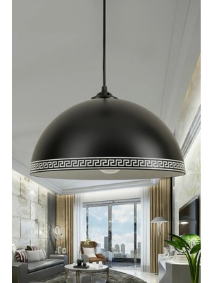 Marrien Luna Luxury Tekli Siyah Metal Sarkıt (30 Cm) Salon, Mutfak & Cafe Için Dekoratif Avize
