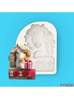 Yoyomold YY5938 Sevimli At & Kalp Şekilli Hediye Biblo Magnet Silikon Kalıp