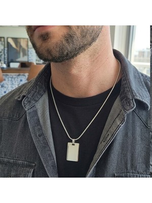 Pigado 316L Paslanmaz Çelik Künye Kolye 52 cm