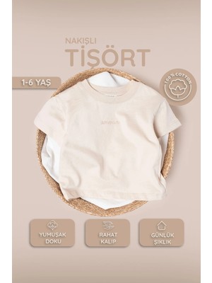 Vauva Nakışlı Tişört Yazlık Kız Çocuk Nakış Detaylı Tişört