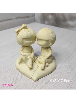 Yoyomold Birleşen Kalp Sevgili Biblo Silikon Kalıp