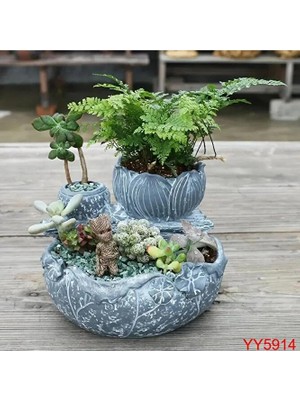 Yoyomold YY5914 Lotus Tasarımlı 3 Bölmeli Özel Tasarımlı Saksı Silikon Kalıp