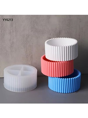 Yoyomold Yuvarlak Çizgili Mumluk Silikon Kalıp