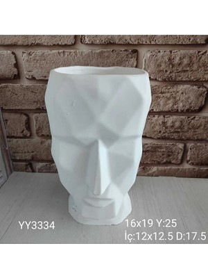 Yoyomold Kübik Yüz Saksı Vazo Silikon Kalıp