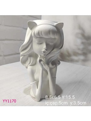 Yoyomold Kedi Kız Saksı Silikon Kalıp