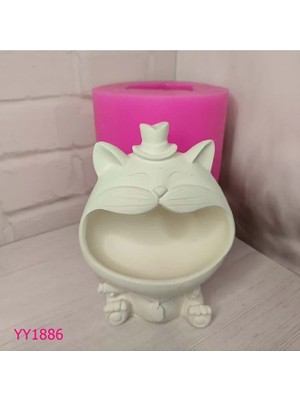 Yoyomold Şapkalı Gülümseyen Kedi Kase Sunumluk Silikon Kalıp