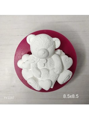 Yoyomold YY2297 Kalp Tutan Ayıcık Silikon Kalıp