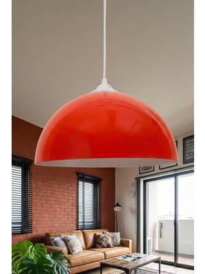 Marrien Luna Modern Tekli Turuncu Metal Sarkıt (30 Cm) Salon, Mutfak & Cafe Için Dekoratif Avize