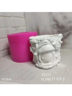 Yoyomold YY2845 Masal Saksı Orman Evi Silikon Kalıp