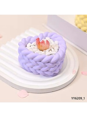 Yoyomold Örgü Kalp Mumluk Silikon Kalıp