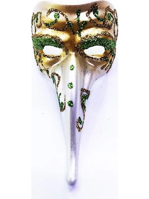 Neonova Yeşil Renk Işlemeli Seramik Malzemeden Imal Venedik Uzun Maske Magnet