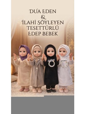 Renklime Dua Eden Tesettürlü Oyuncak Bebek, Müzikli Ramazan Edep Bebek