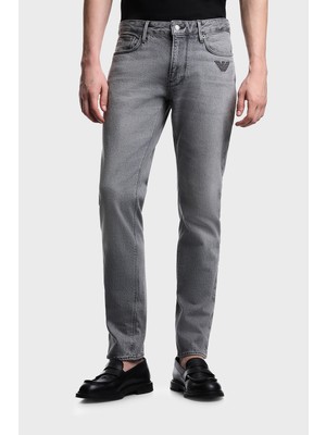 Emporio Armani Pamuklu Slim Fit Düşük Bel Dar Paça Jeans Erkek Kot Pantolon EM000121 AF17860 M8002