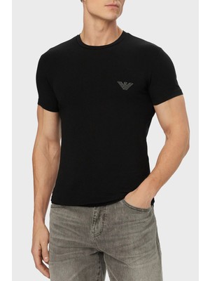 Emporio Armani Pamuklu Logolu Bisiklet Yaka T Shirt Erkek T Shirt EM000375 AF18890 UC001