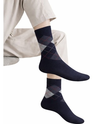 Gigi Giyim Bambu Baklava Desenli Erkek Soket Dikişsiz Çorap