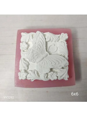 Yoyomold YY2292 Ortası Kelebekli Kare Magnet Silikon Kalıp