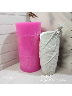 Yoyomold YY2781 Damarlı Yaprak Desenli Kuşlu Vazo Silikon Kalıp