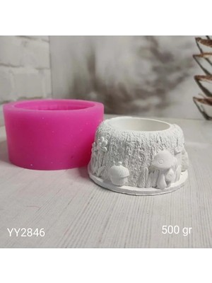 Yoyomold YY2846 Mantarlı Ağaç Desenli Sukulent Saksı Silikon Kalıp